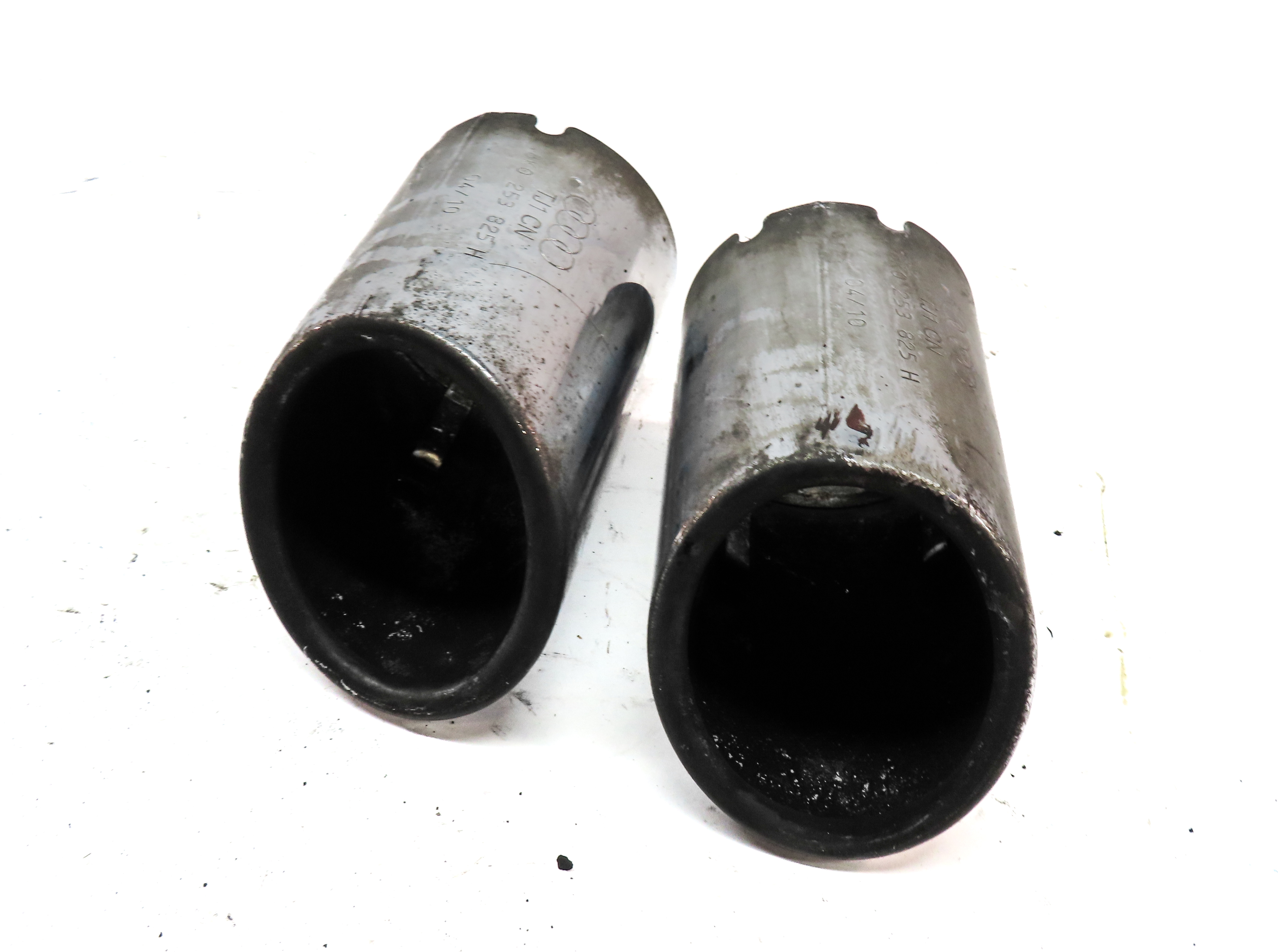 10-11 2011 AUDI A5 CONVERTIBLE (B8 8T) REAR MUFFLER EXHAUST TIP SET/2 (CHROME) — exact item pictured